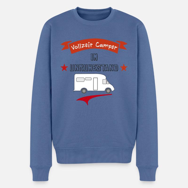 vollzeit camper im unruhestand - Männer Premium Bio Pullover - Taubenblau