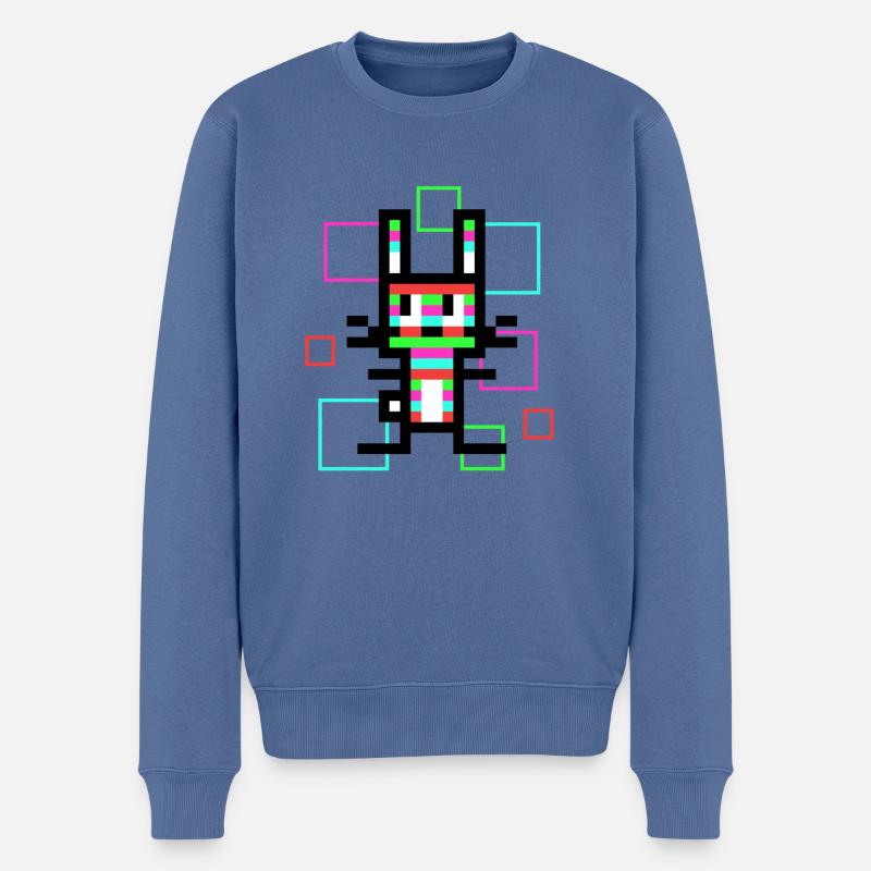 Regenbogen-Hase - Männer Premium Bio Pullover - Taubenblau