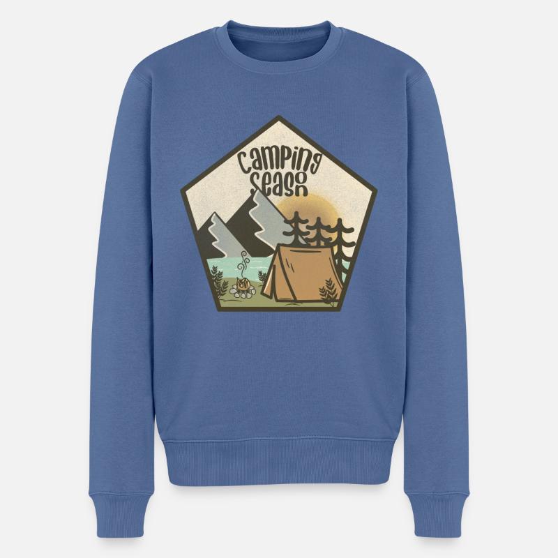 Saison de camping - Pull Premium bio Homme - bleu pigeon