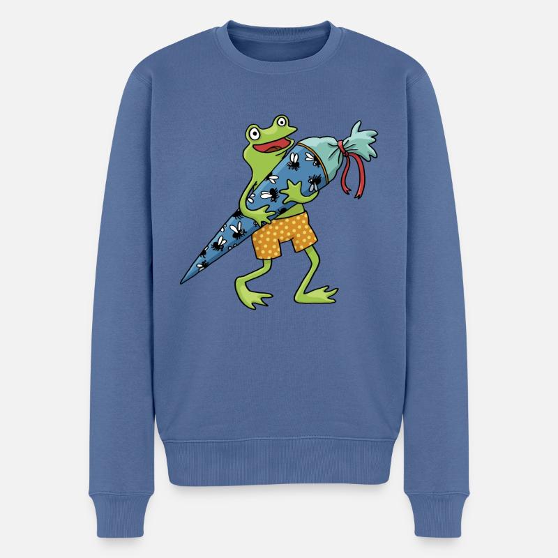 Cône de l’école de grenouilles - Pull Premium bio Homme - bleu pigeon