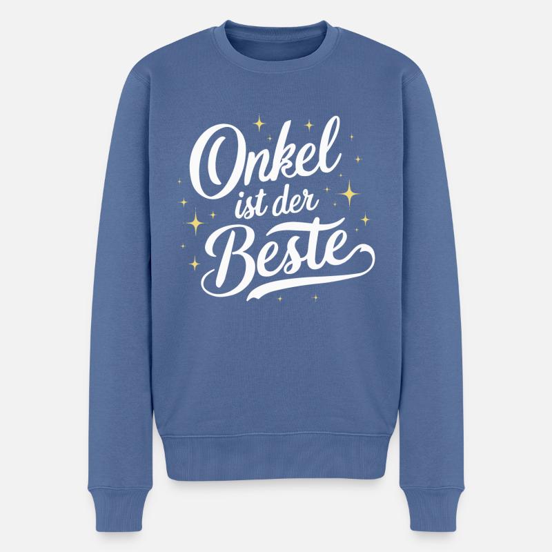 Onkel Beste T-Shirt Geburtstag Weihnachten Idee - Männer Premium Bio Pullover - Taubenblau