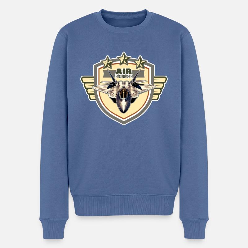 AIR FORCE - Pull Premium bio Homme - bleu pigeon