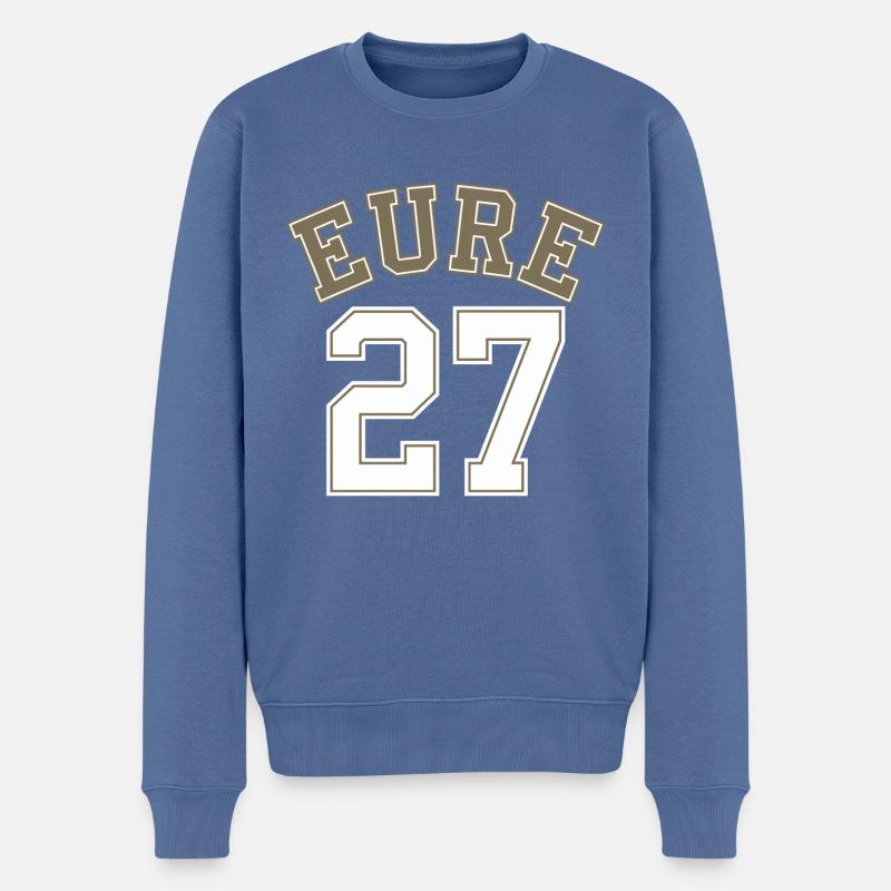 Eure 27 - Pull Premium bio Homme - bleu pigeon