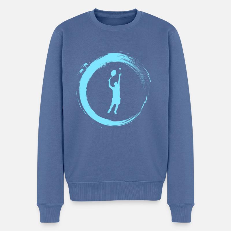 Tennisspieler - Männer Premium Bio Pullover - Taubenblau