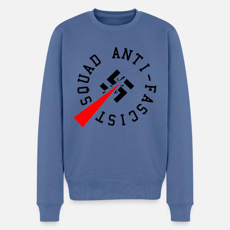 Anti-Fascist Squad (Dunkel) - Männer Premium Bio Pullover - Taubenblau