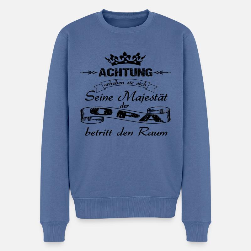 Opa - Männer Premium Bio Pullover - Taubenblau