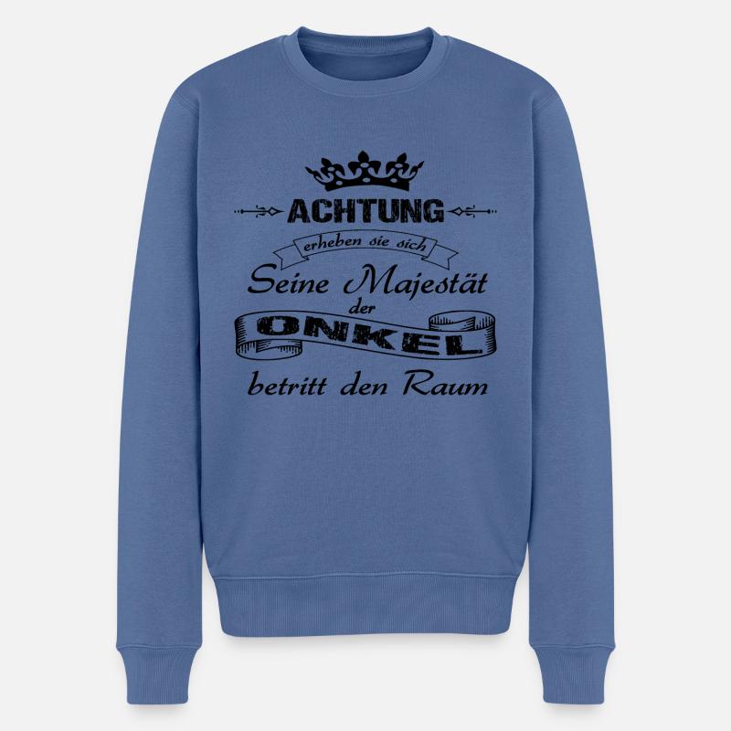 Onkel - Männer Premium Bio Pullover - Taubenblau