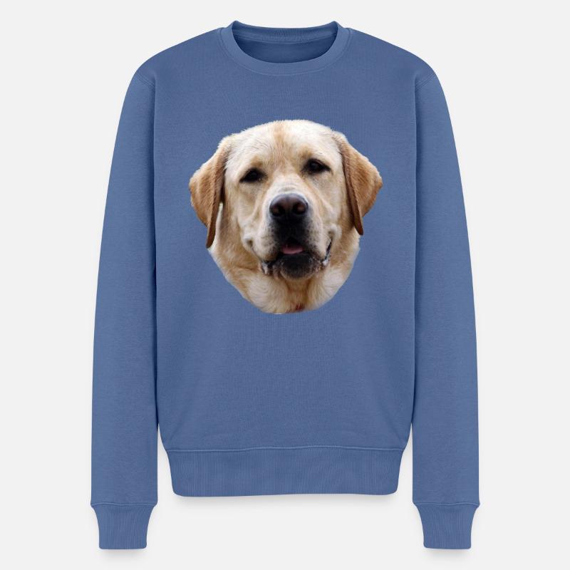 Labrador Golden Retriever - Männer Premium Bio Pullover - Taubenblau