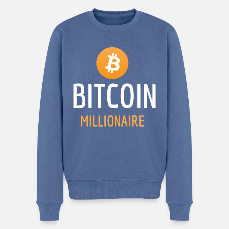 Bitcoin Millionaire - Männer Premium Bio Pullover - Taubenblau