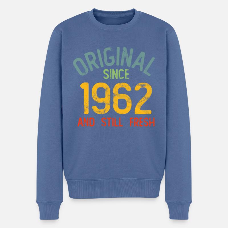Millésime 1962 - Pull Premium bio Homme - bleu pigeon
