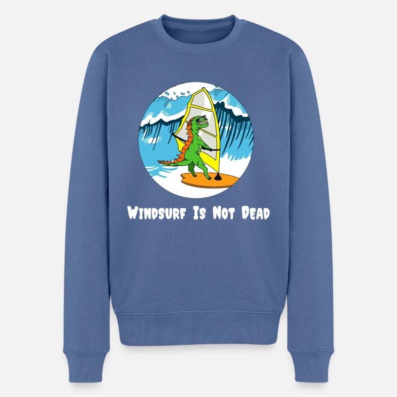 Wellenspeiche weiß - Männer Premium Bio Pullover - Taubenblau
