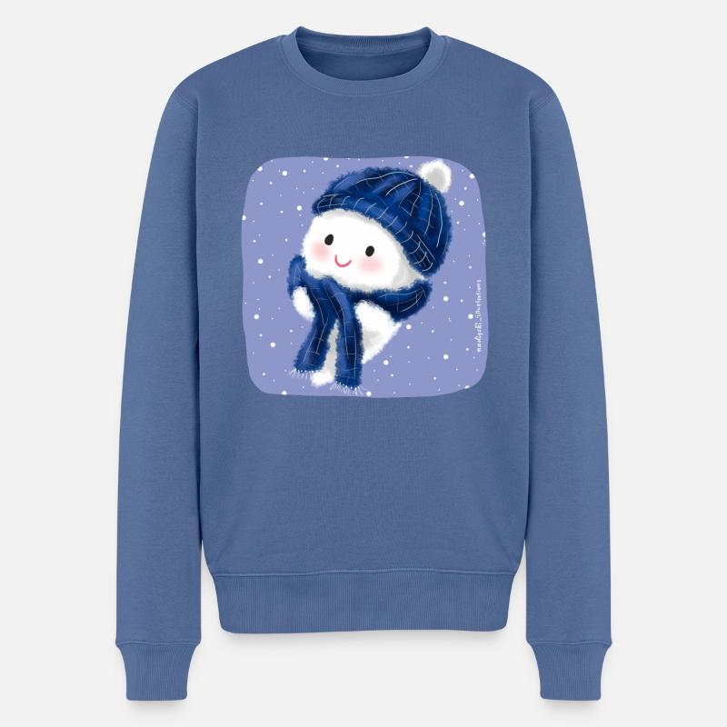 Schnee Geist - Männer Premium Bio Pullover - Taubenblau