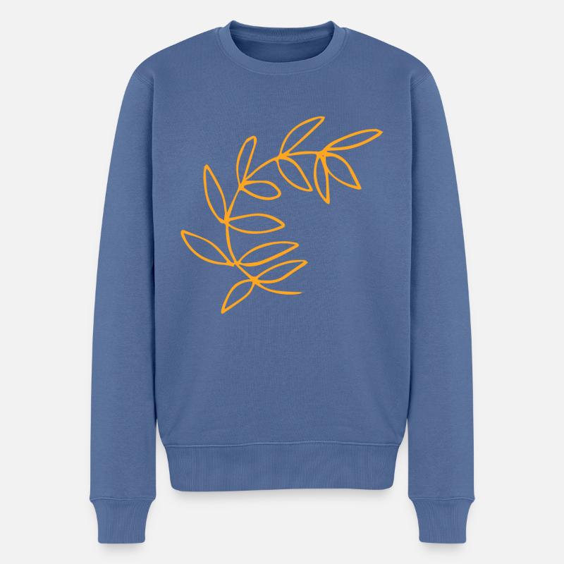 Flower Blume Pflanze - Männer Premium Bio Pullover - Taubenblau
