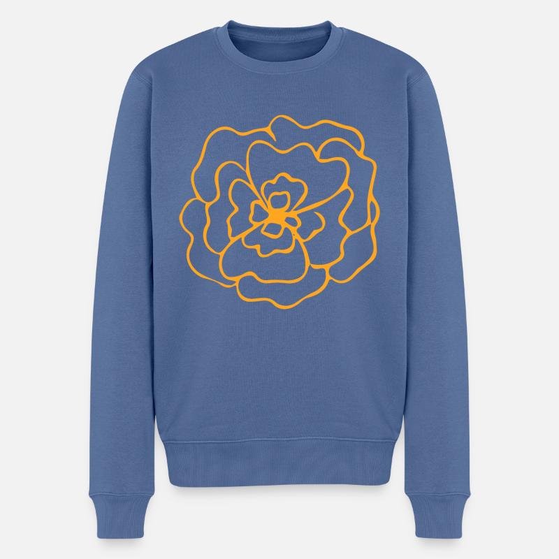 Flower Blume Pflanze - Männer Premium Bio Pullover - Taubenblau
