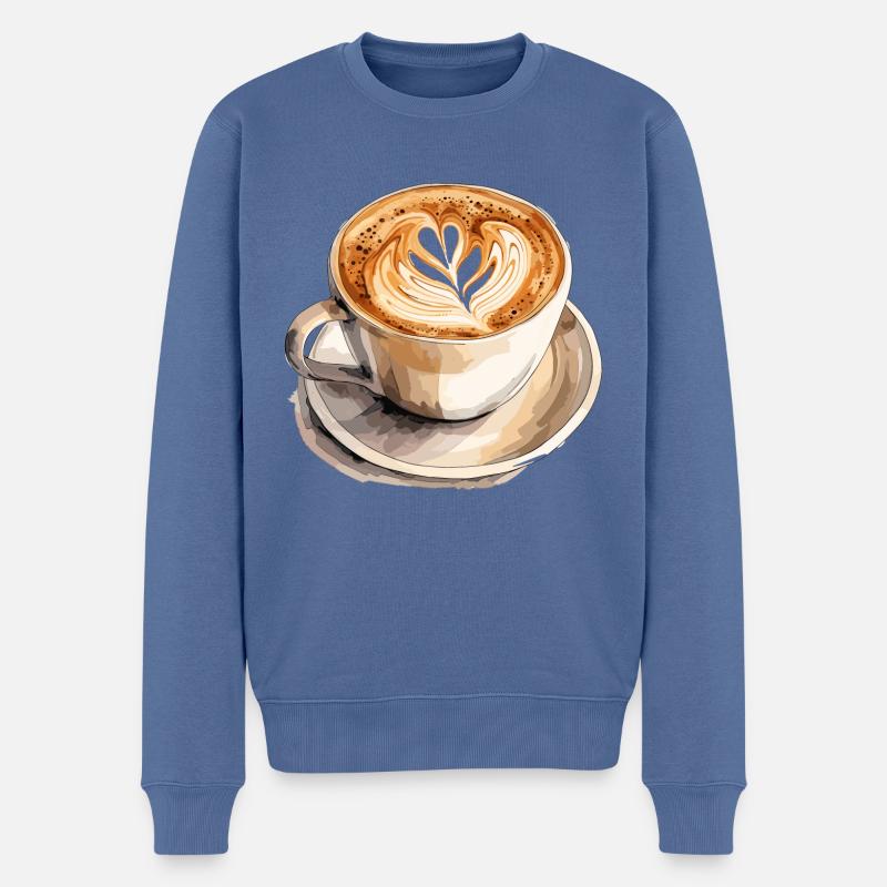 coffee - Männer Premium Bio Pullover - Taubenblau