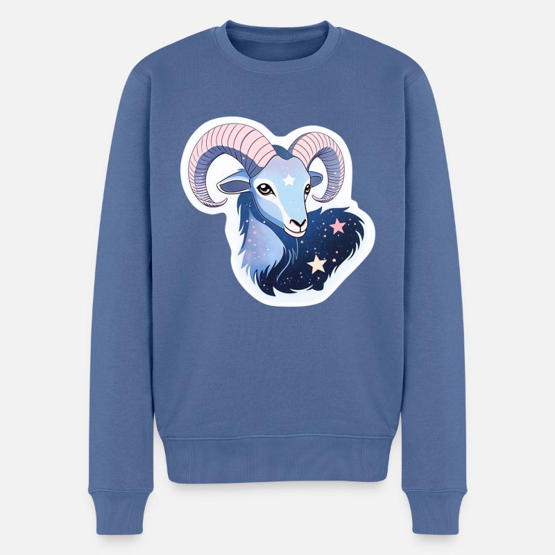 Sternzeichen Steinbock - Männer Premium Bio Pullover - Taubenblau
