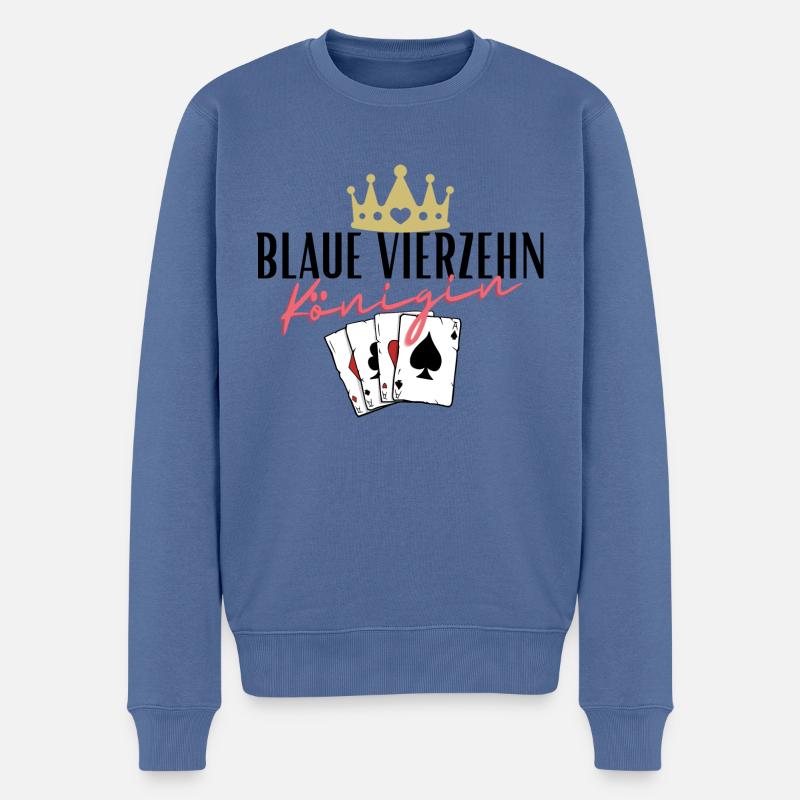 Quatorze Reines Bleues - Pull Premium bio Homme - bleu pigeon