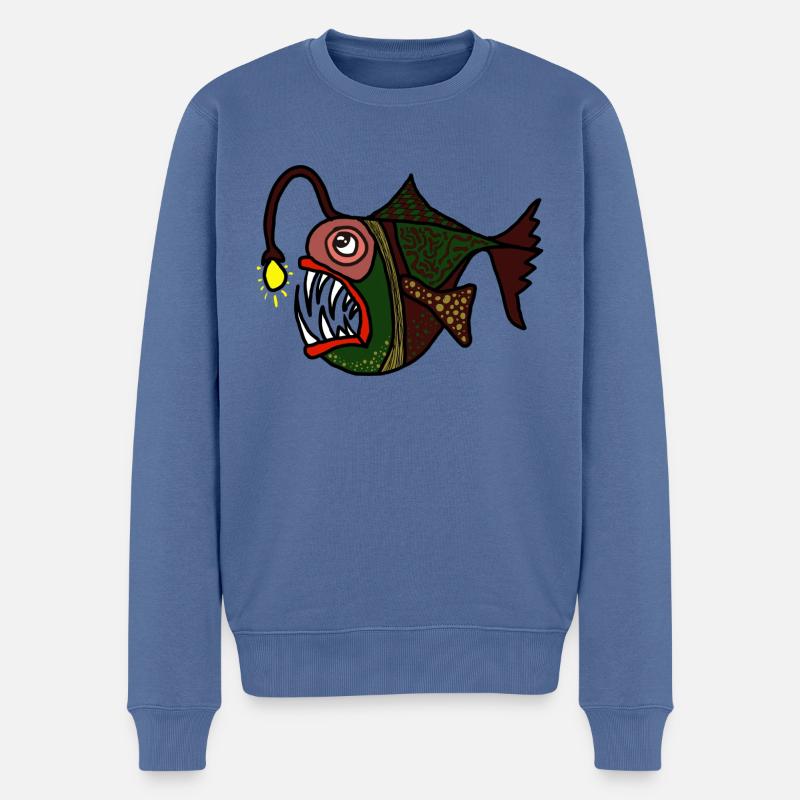Anglerfisch - Männer Premium Bio Pullover - Taubenblau