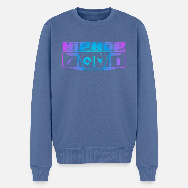 Hip Hop Culture - Männer Premium Bio Pullover - Taubenblau