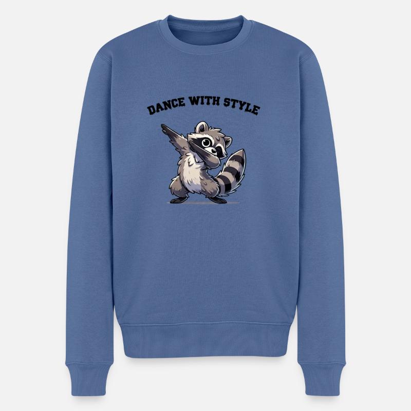 waschbär dabbing - Männer Premium Bio Pullover - Taubenblau