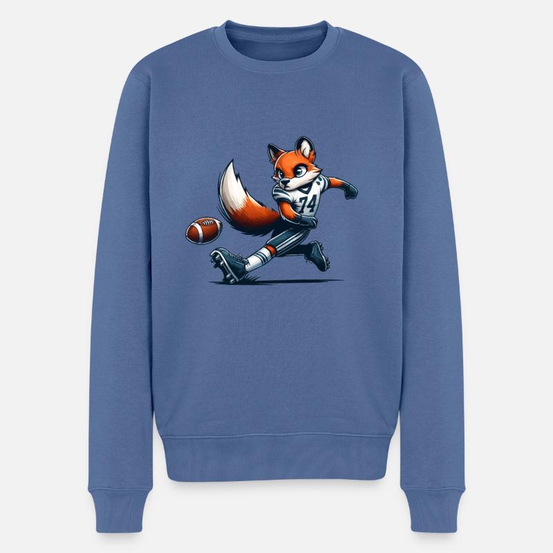 fuchs football - Männer Premium Bio Pullover - Taubenblau