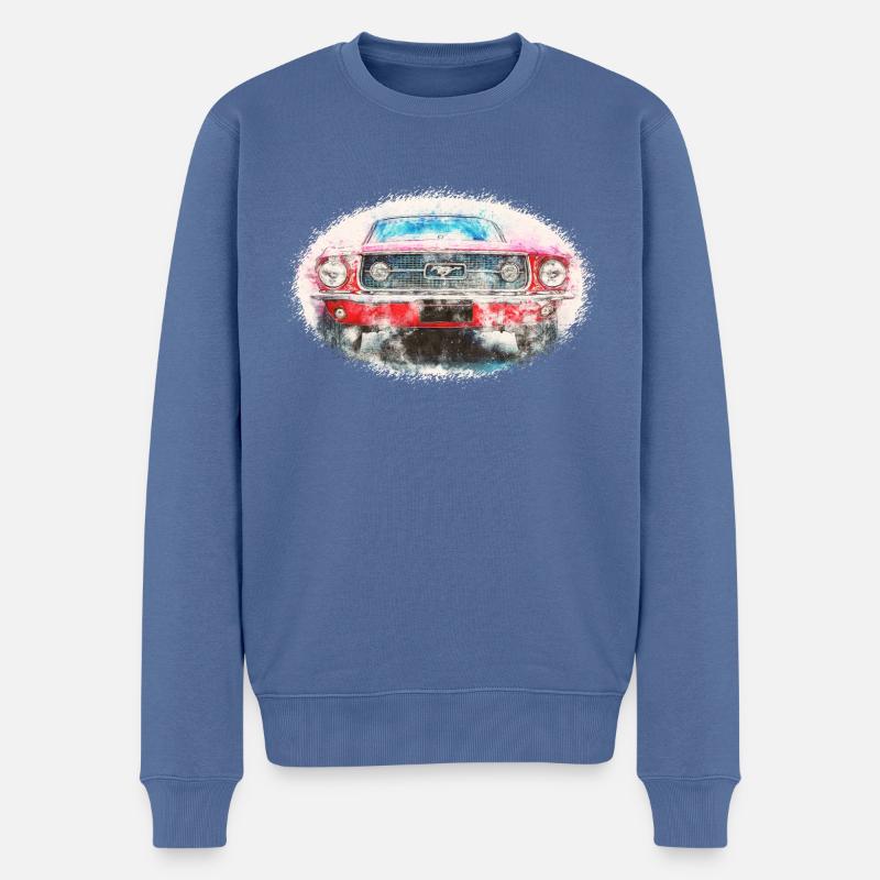 voiture - Pull Premium bio Homme - bleu pigeon