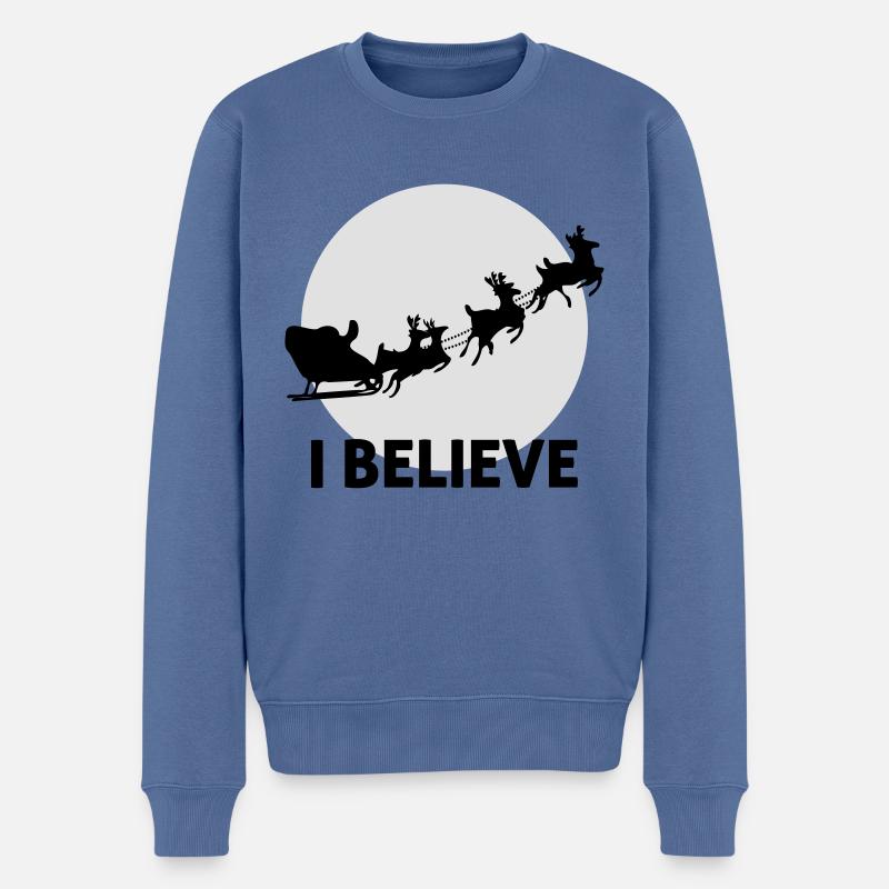 I Believe In Santa Claus - Männer Premium Bio Pullover - Taubenblau