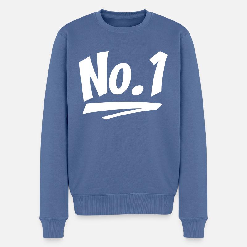 Nummer eins - Männer Premium Bio Pullover - Taubenblau