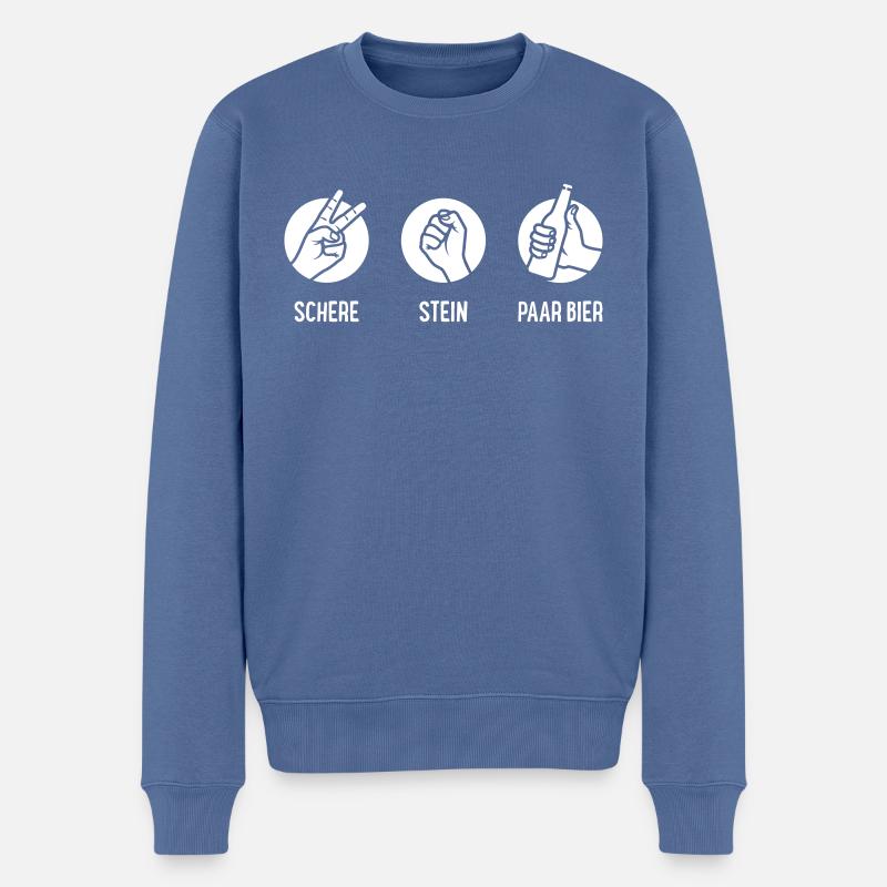 blockedName - Männer Premium Bio Pullover - Taubenblau