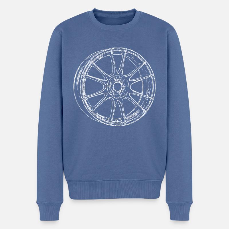 Die Felge - Männer Premium Bio Pullover - Taubenblau
