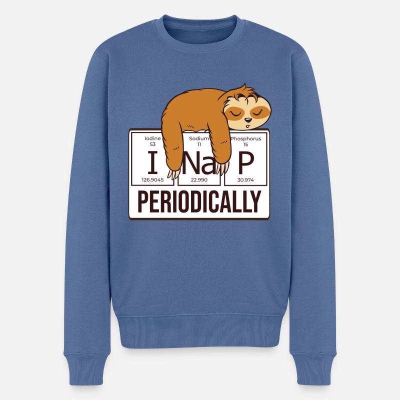 Schlafendes Faultier - I nap periodically - Männer Premium Bio Pullover - Taubenblau