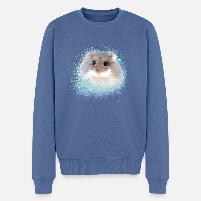 zwerghamster,hamster,braun,graffiti,malerei - Männer Premium Bio Pullover - Taubenblau
