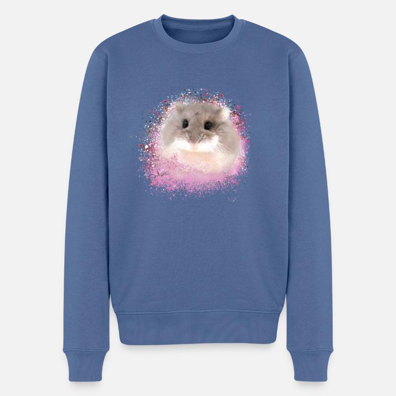 dwarf hamster,hamster,pink,graffiti,painting - Men's Premium Organic Jumper - stone blue