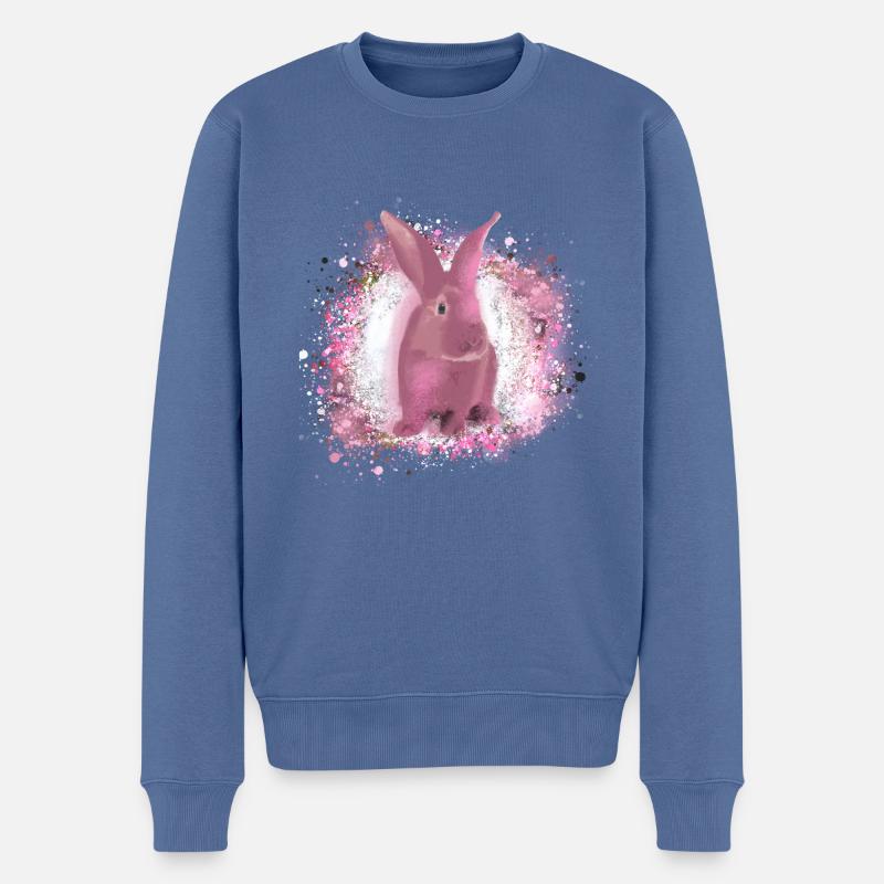 hase,graffiti,malerei,haustier,kaninchen,pink - Männer Premium Bio Pullover - Taubenblau