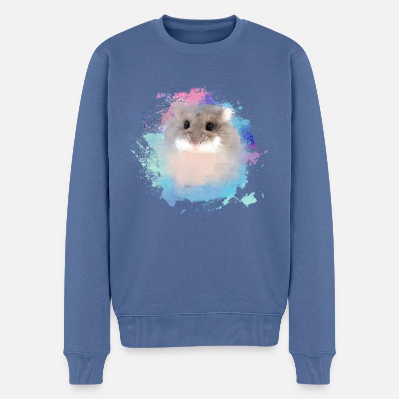 zwerghamster,hamster,bunt,graffiti,malerei - Männer Premium Bio Pullover - Taubenblau