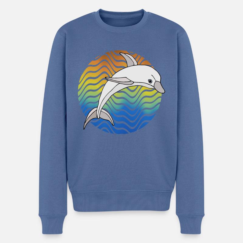 Dauphin - Pull Premium bio Homme - bleu pigeon