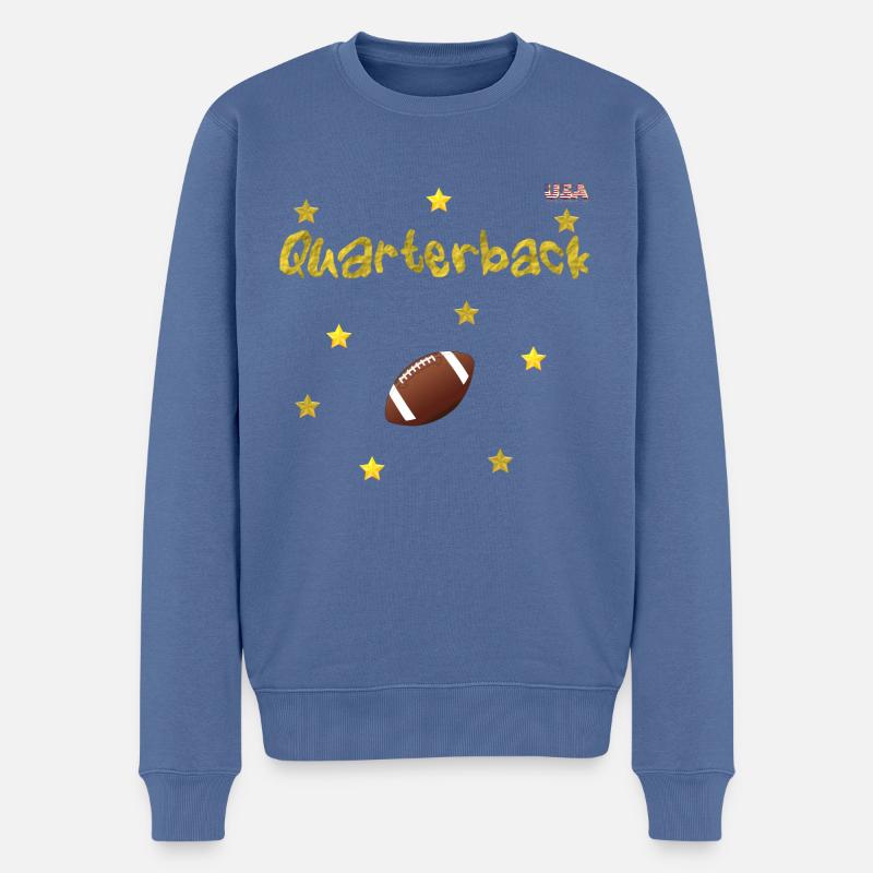 Quaterback - Pull Premium bio Homme - bleu pigeon