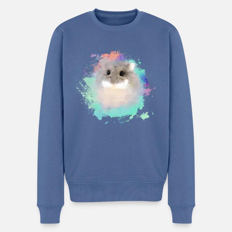 zwerghamster,hamster,bunt,graffiti,malerei,mint - Männer Premium Bio Pullover - Taubenblau