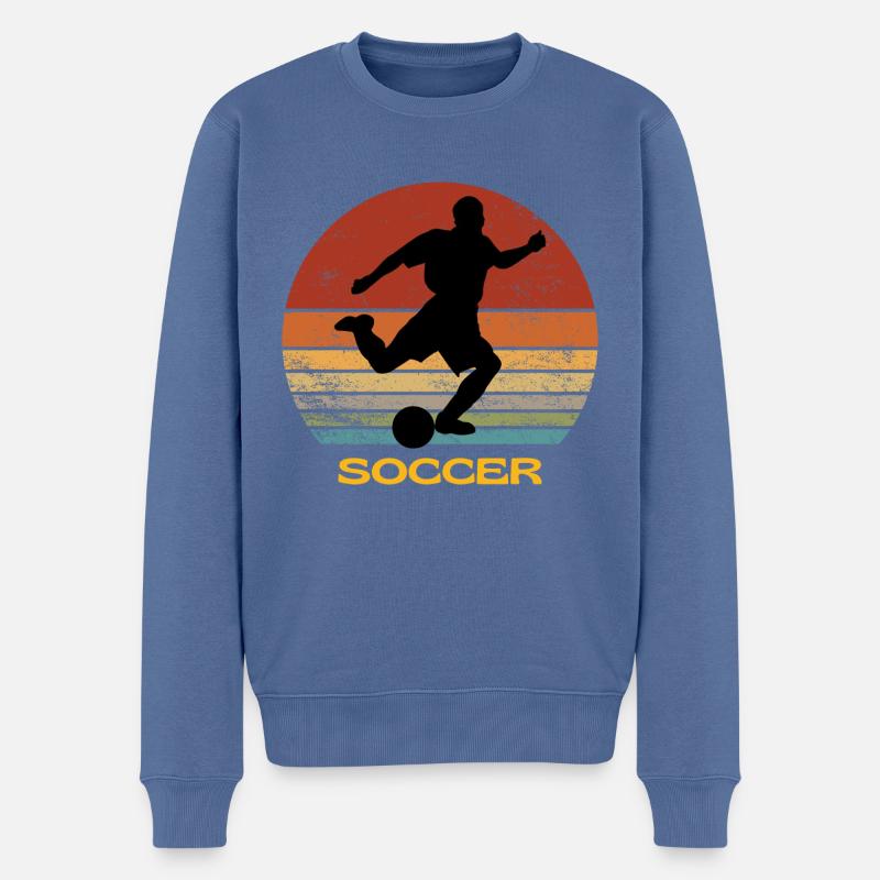 Conception illustrée de soccer - Pull Premium bio Homme - bleu pigeon