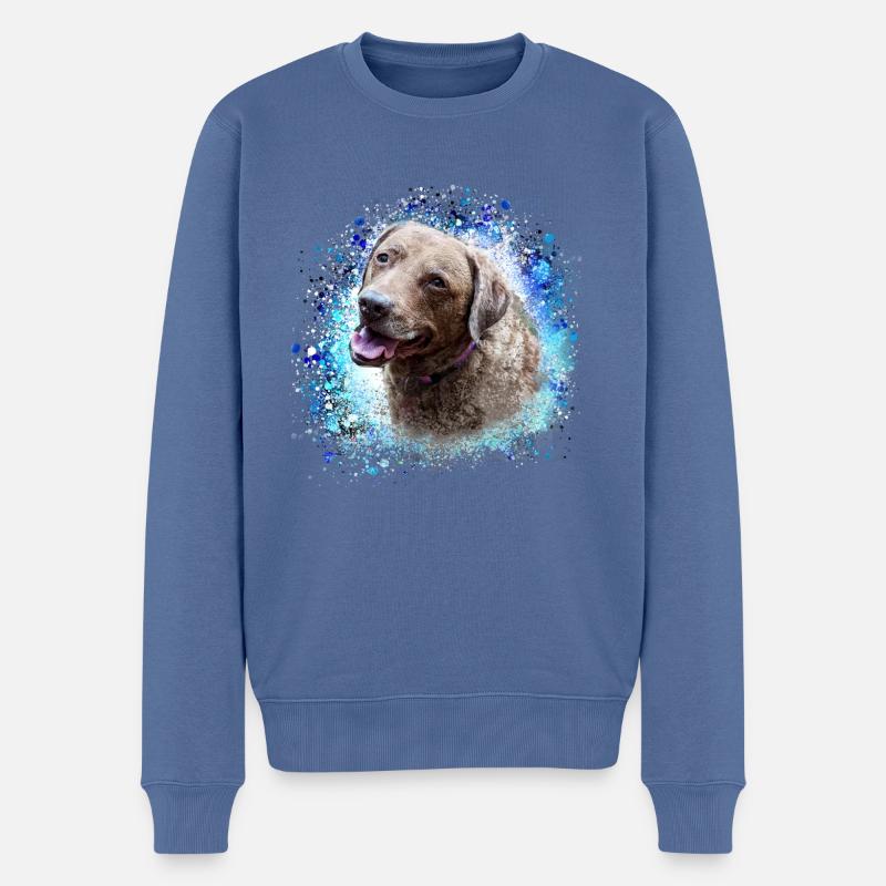 chesapeake bay retriever,retriver,hund,malerei - Männer Premium Bio Pullover - Taubenblau
