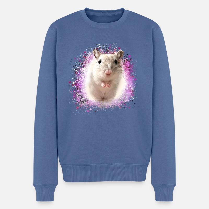Jumping mouse,mouse,graffiti,painting,shrew - Men's Premium Organic Jumper - stone blue