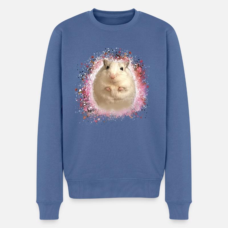 Jumping mouse,mouse,graffiti,painting,shrew - Men's Premium Organic Jumper - stone blue