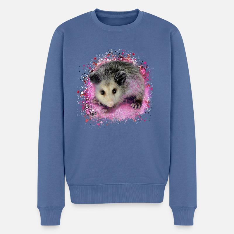 opossum,maus,nagetier,graffiti - Männer Premium Bio Pullover - Taubenblau