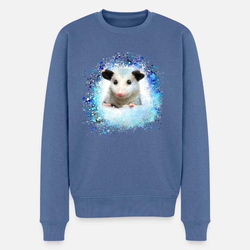Opossum, souris, rongeur, graffiti - Pull Premium bio Homme - bleu pigeon