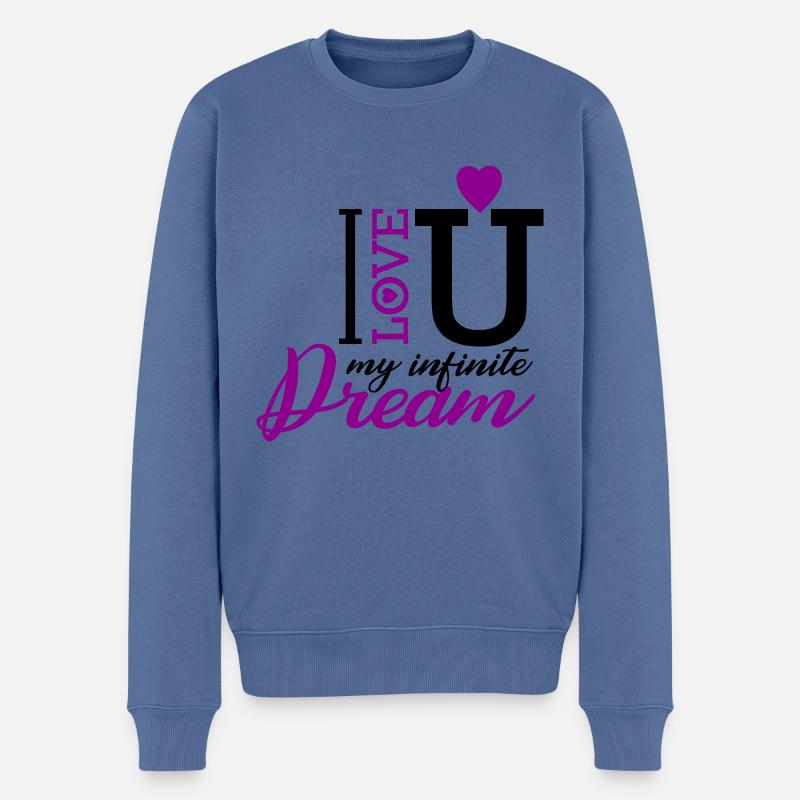 MY INFINITE DREAM LOVE - Männer Premium Bio Pullover - Taubenblau