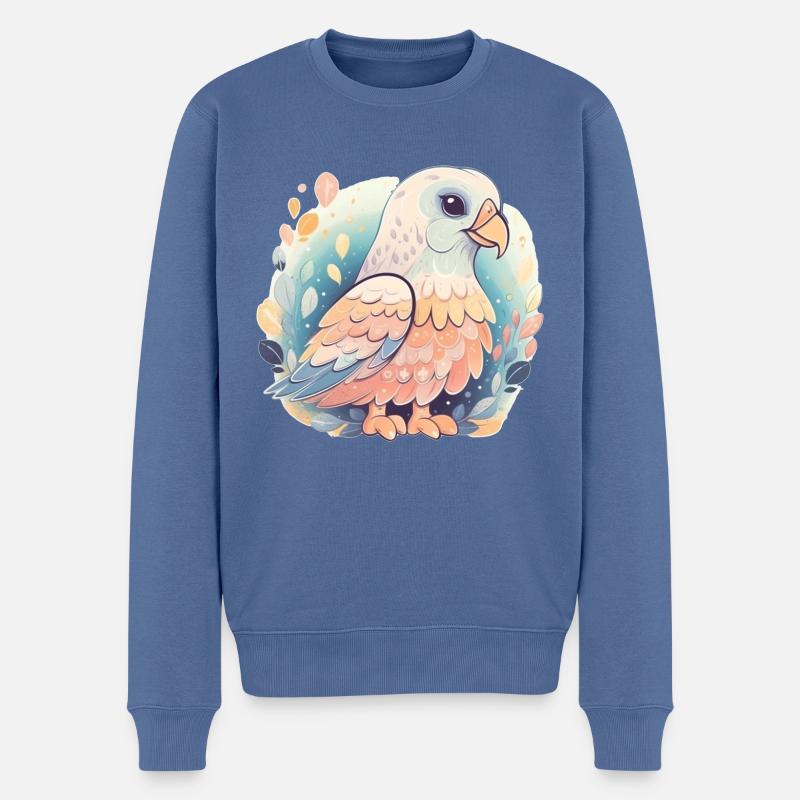 Aigle Pastel Ilustration - Pull Premium bio Homme - bleu pigeon
