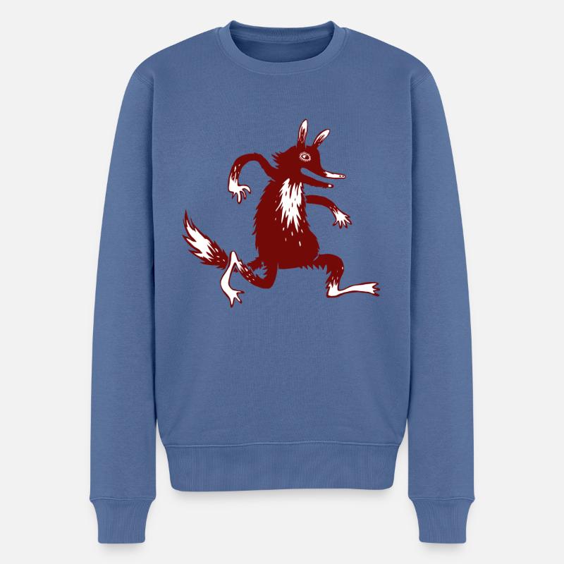 roter Fuchs - Männer Premium Bio Pullover - Taubenblau