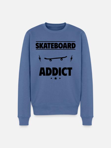 Skateboard Addict - Men's Premium Organic Jumper - stone blue