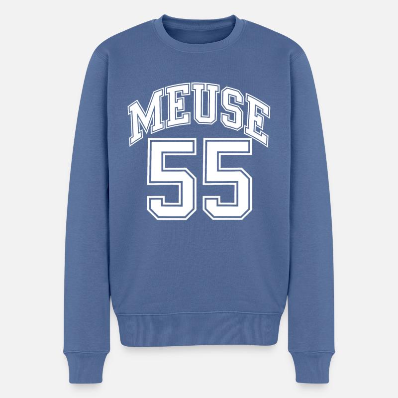 Meuse 55 - Pull Premium bio Homme - bleu pigeon