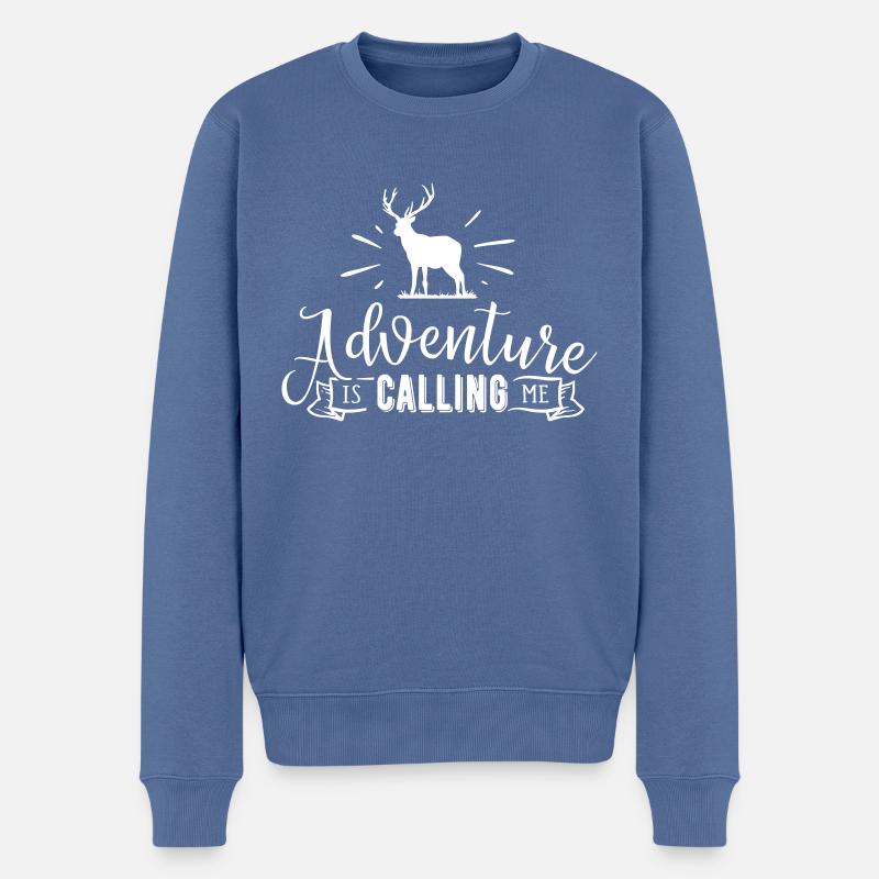 Natur Abenteuer - Männer Premium Bio Pullover - Taubenblau